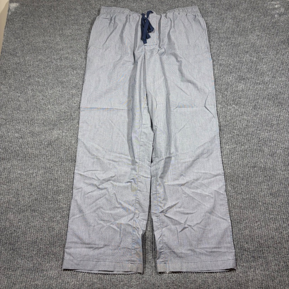 Croft & Barrow Pants Mens L Blue Cotton Pajama Pants Elastic Waist Drawstring